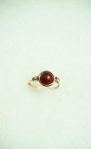 Gold Plated Bloodstone Ring: Size 7.5