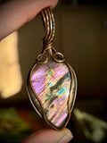 Purple Labradorite Pendant in Copper