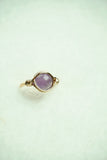 Gold Plated Faceted Amethyst Ring: Size 7.5