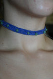 Purple Green Aventurine Cotton Crochet Lace Choker