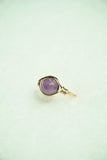 Gold Plated Faceted Amethyst Ring: Size 7.5