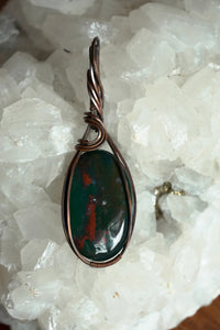 Bloodstone Copper Pendant