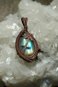 Sagittarius Labradorite Zodiac Pendant