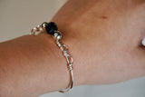 Solid Sterling Silver Glass Bangle