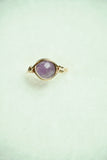 Gold Plated Faceted Amethyst Ring: Size 7.5