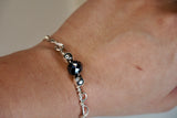 Solid Sterling Silver Glass Bangle