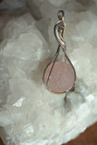 Sterling & 14k Gold Filled Rose Quartz Moon Pendant