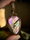 Purple Labradorite Pendant in Copper