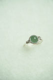 Silver Plated Green Aventurine Ring: Size 8.5