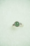 Silver Plated Green Aventurine Ring: Size 8.5