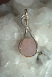 Sterling & 14k Gold Filled Rose Quartz Moon Pendant