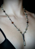 Copper Quartz, Tigers Eye & Dalmatian Jasper Necklace