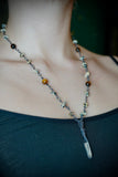 Copper Quartz, Tigers Eye & Dalmatian Jasper Necklace