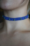 Purple Green Aventurine Cotton Crochet Lace Choker