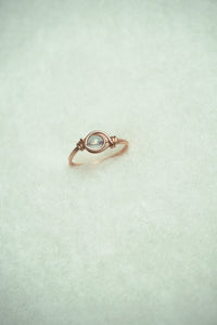 14k Rose Gold Filled Sapphire Ring: Size 4