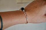 Solid Sterling Silver Glass Bangle