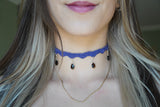 Faceted Smokey Quartz Purple Crochet Choker