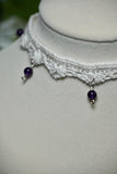 White Amethyst Crochet Choker