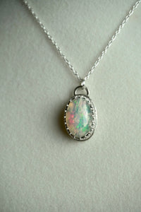 Appraised 8 Carat Ethiopian Opal in Silver Gallery Bezel