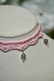 Pink Labradorite Lace Crochet Choker