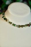 Moss Agate & Carnelian Heart Crystal Choker