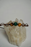 Tigers Eye & Malachite Copper Bangle Bracelet