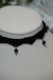 Black Amethyst Crochet Lace Choker