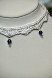 White Amethyst Crochet Choker