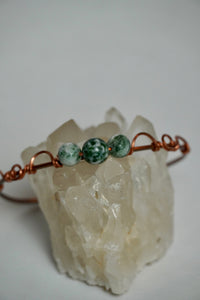 Tree Agate Copper Bangle