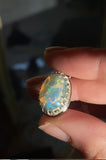 Appraised 8 Carat Ethiopian Opal in Silver Gallery Bezel