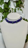 Purple Green Aventurine Cotton Crochet Lace Choker