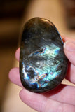 Dual Flash Labradorite Palm Stone