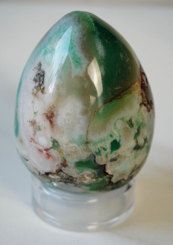 Dyed Green Flower Agate Egg