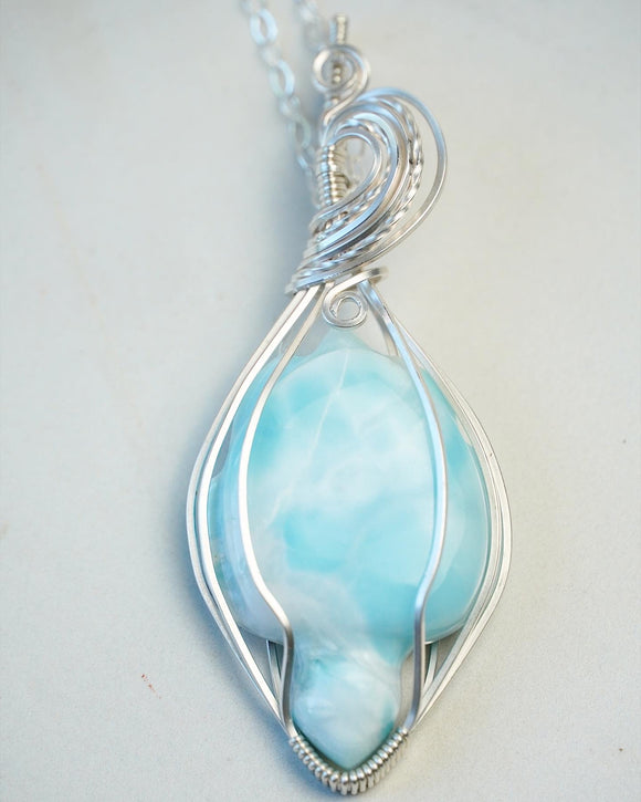 Sterling Silver Larimar Turtle