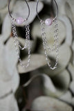 Dainty Kunzite Heart Chain Earrings