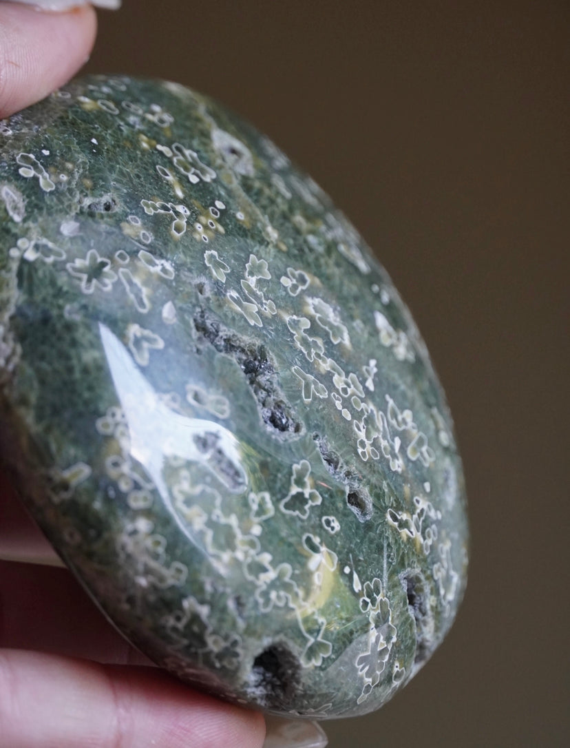 7th Vein Ocean Jasper, good Ocean Jasper Palm Stone, Ocean Jasper, XL