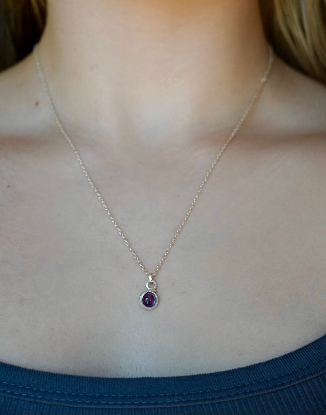 Dainty on sale amethyst necklace