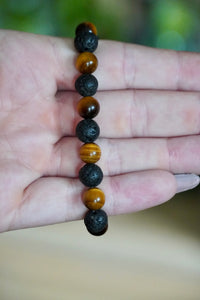 Tigers Eye & Lava Stone Bracelet