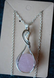 Sterling & 14k Gold Filled Rose Quartz Moon Pendant