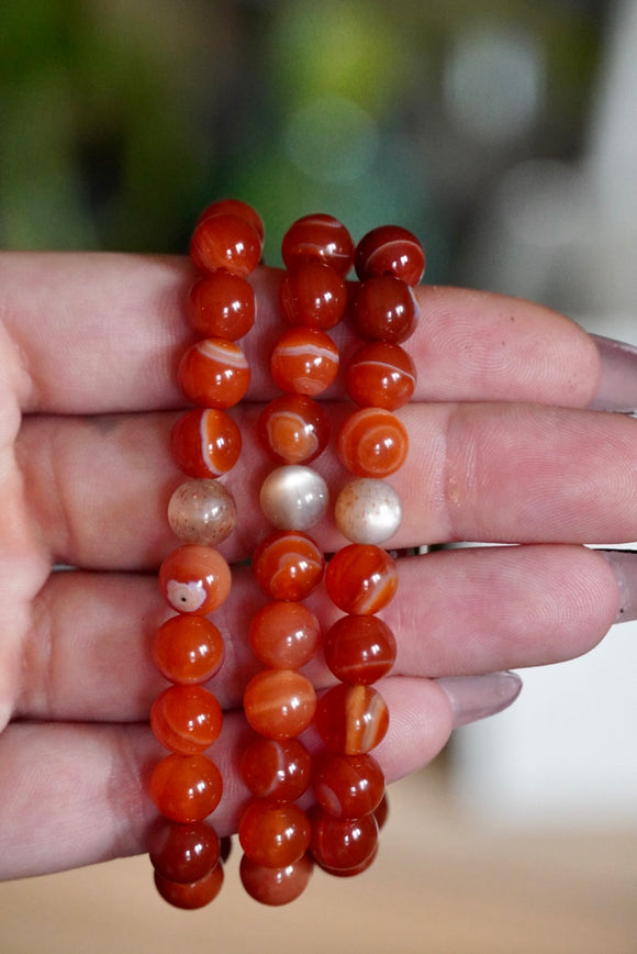 Carnelian & Peachmoonstone Bracelet