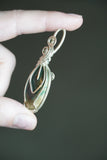 Silver Polychrome Jasper Leaf Pendant